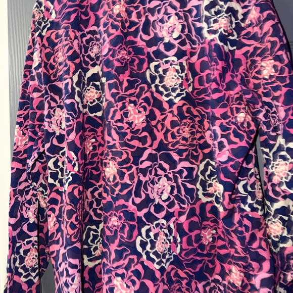 Vera Bradley Vibrant Pink and Purple Button Down Shirt - Picture 7 of 9
